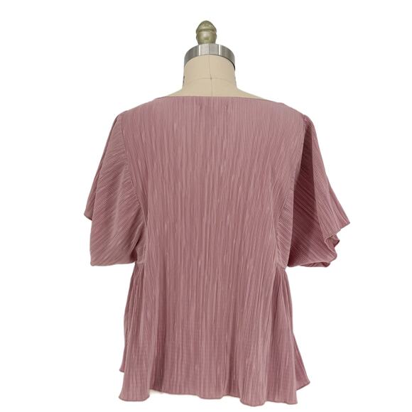 Madewell Texture & Thread Micropleat Top size Large Vintage Mauve Plisse - Picture 7 of 12